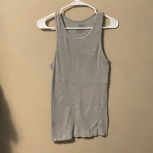 Fruit of the Loom Gray Ribbed Tank Top